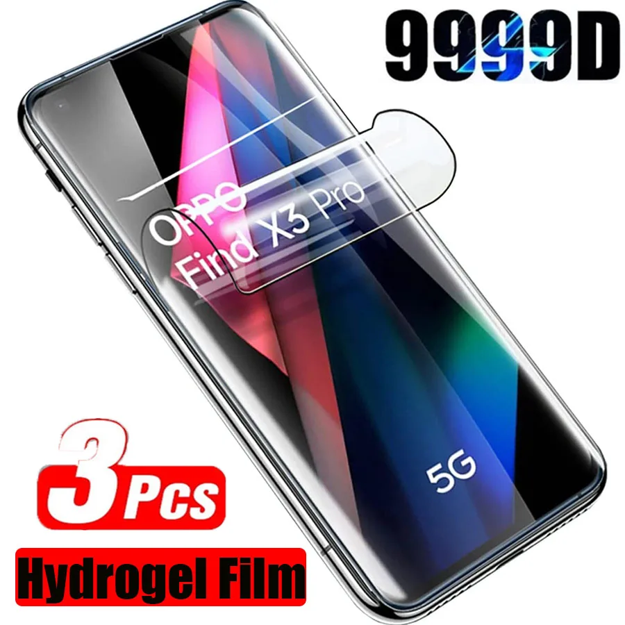 Гидрогелевая пленка для Oppo Find X3 Pro X3 Lite X3 Neo, защитная пленка для полного покрытия экрана oppo Find X3pro X3lite X3Neo, без стекла, 3 шт.