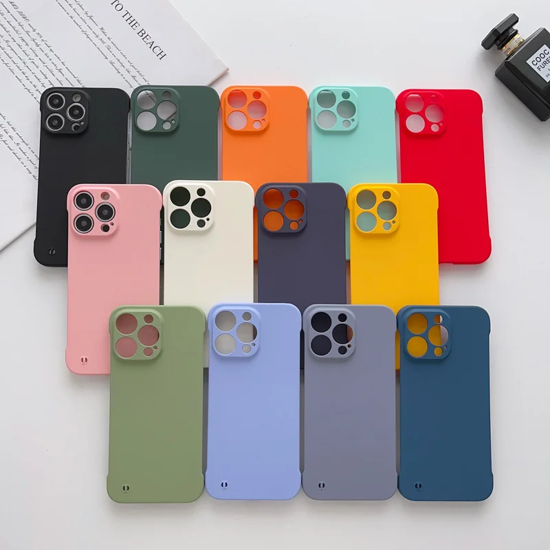 

Luxury Matte Slim Frameless Phone Case For iPhone 14 13 12 Mini 11 Pro XS Max XR X 8 7 Plus SE 2020 Ultra Thin Hard PC Cover