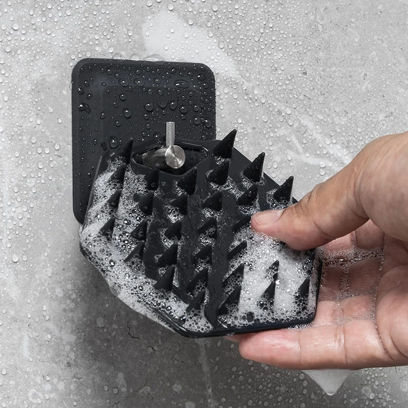 

Щетка для ванны, многоугольная силиконовая щетка для ванны, портативная силиконовая щетка для шампуня с настенным креплением, щетка для ванны для женщин/мужчин/детей