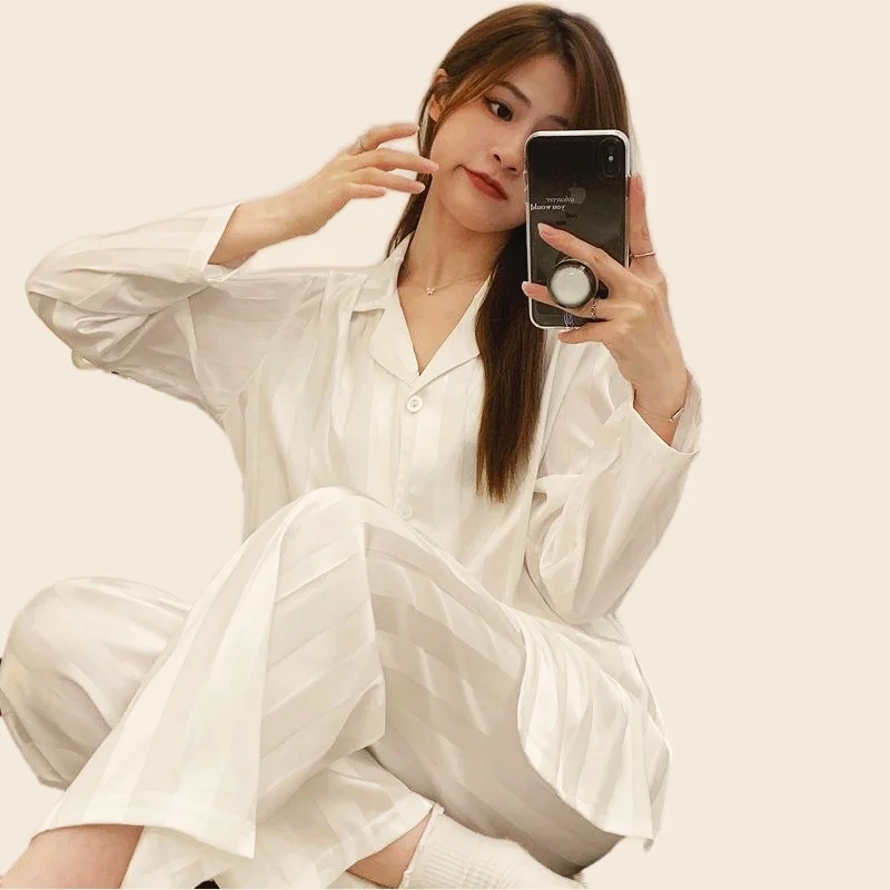 Women's Pajamas Set Full Sleeve T-shirt Long Pants 2Piece/Set Summer Sexy Rayon Pyjama Big Size Homewear Cozy Plus Fashion