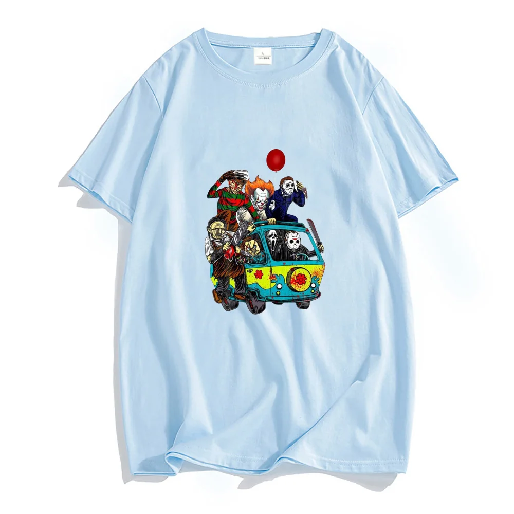 

Halloween Horror Friends Printing Tshirts 100% Pure Cotton Shirts Fashion Y2k Casual T-shirts Unisex Tees Comic Graphic T Shirt