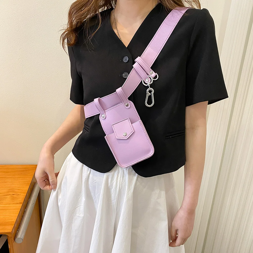 

Женская поясная сумка, модная дизайнерская женская кожаная поясная сумка через плечо, нагрудная сумка через плечо, кошелек для денег, телеф...