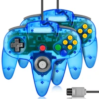 2 pack n64 controller classic wired n64 64 bit gamepad joystick for ultra 64 video game console ocean blue