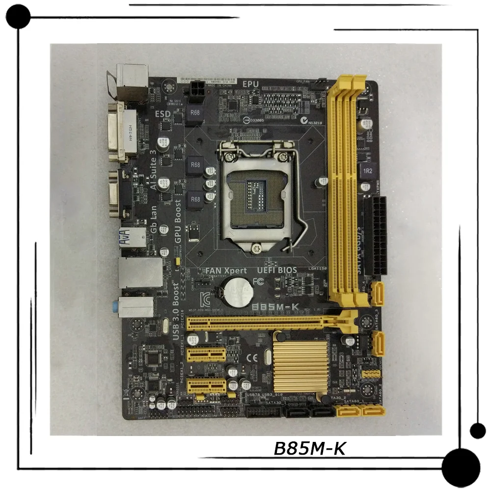 

B85M-K For ASUS uATX Desktop Motherboard B85 LGA 1150 DDR3 16GB Support Core i7/i5/i3/Pentium/Celeron 100% Tested Fast Ship