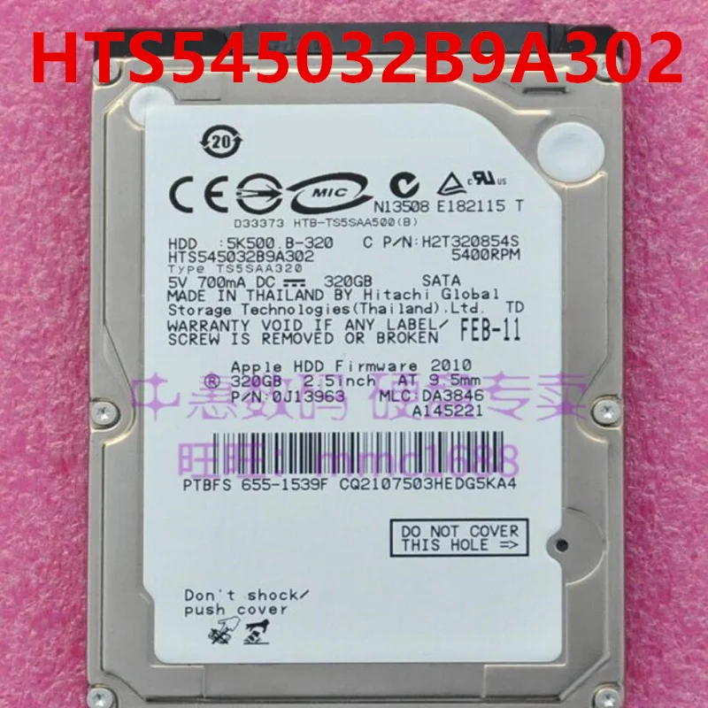 

95% New Original Hard Disk For Hitachi 320GB 2.5" 8MB SATA 5400RPM For HTS545032B9A302