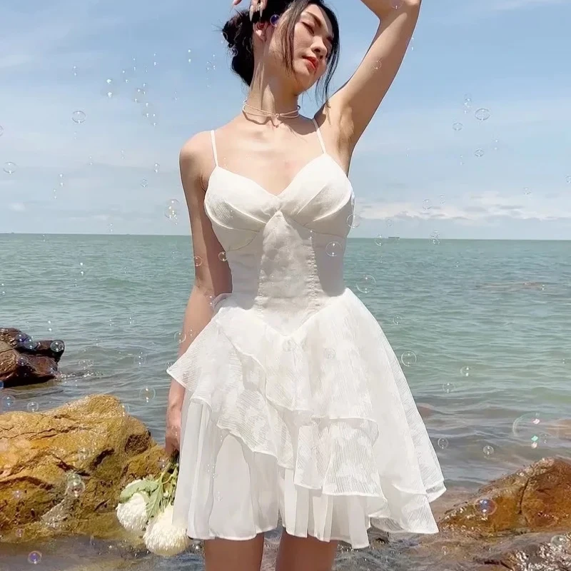 

Women Sweetheart Neck Ruched Tiered Mini Dress