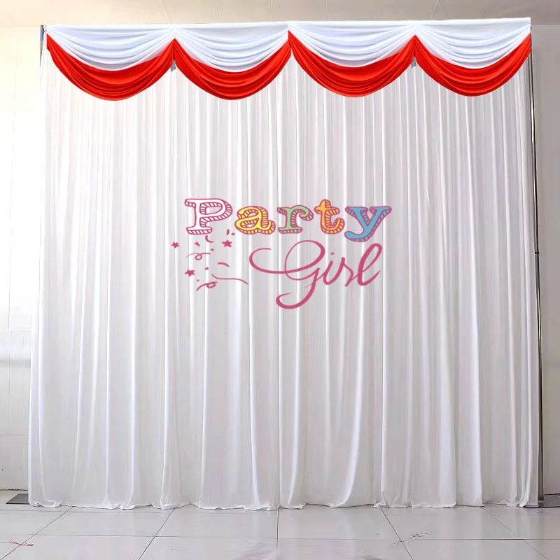 

3X3M Ice Silk Wedding Backdrop Curtain Include Top Swags Photo Booth Stage Background Event Banquet Decoration