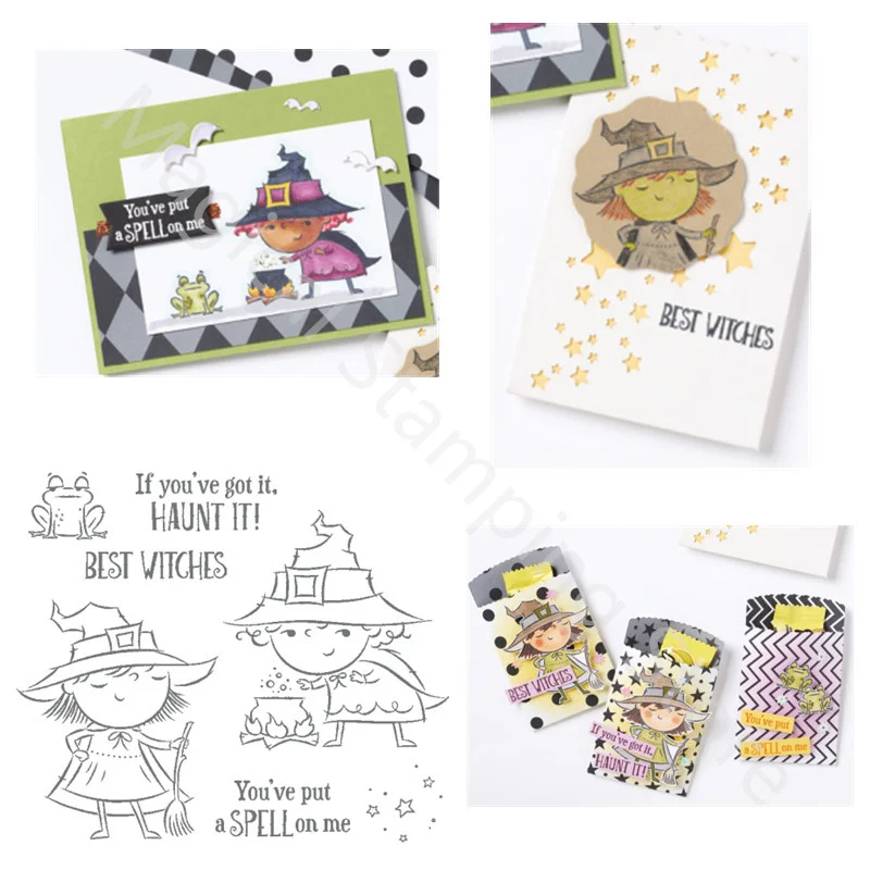 

Хэллоуин Волшебная Шляпа ведьма металлическая высечка и прозрачные штампы для «сделай сам» Скрапбукинг Бумага Ручной Работы Украшение для...