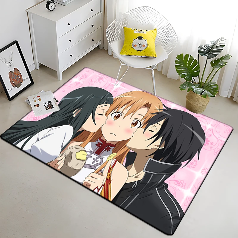 Hot Anime SAO Sword Art Online Modern House Living Room Floor Matte Bedroom Carpet Poster Mat Pattern Decorative Square Rug gift
