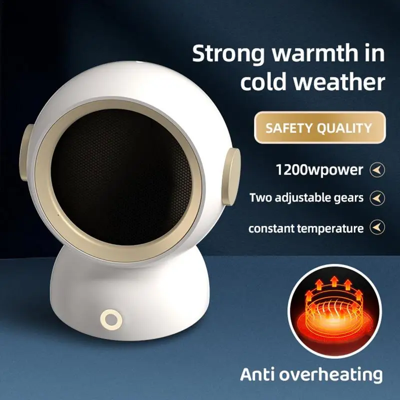 

Настольный мини-нагреватель, маленький портативный нагреватель в форме астронавта, термостат, Нагреватель пространства для рабочего стола, быстрый нагрев, низкий уровень шума, высокая мощность 1200 Вт