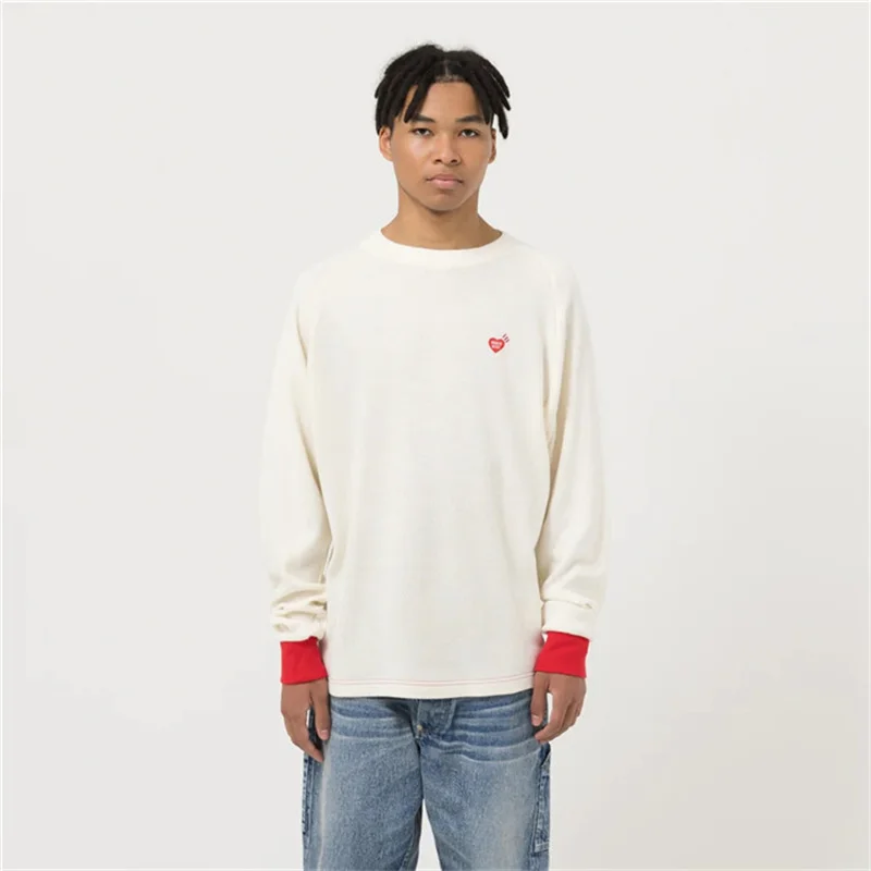 

Made 23FW Cartoon Human Rabbit Letter Printing Plush Round Neck Long Sleeve Pullover Sweater For Men Women