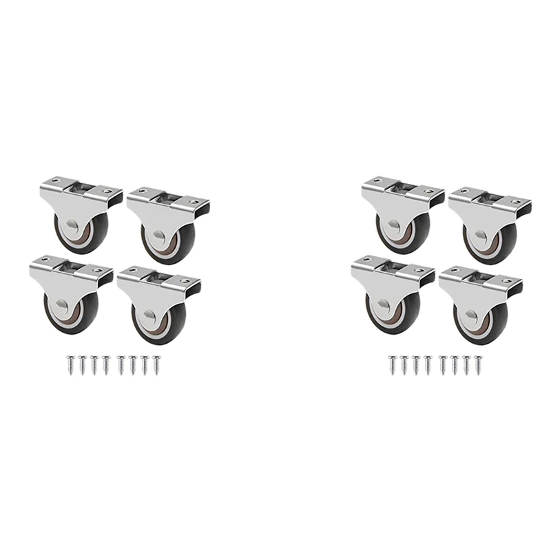 

8 Pcs Mini Casters Furniture Casters Small 25Mm Fixed Casters Directional Movable Casters Movable Casters For Furniture