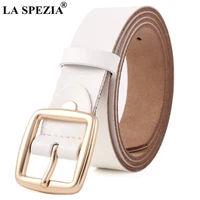 la spezia women belt genuine leather white pin buckle real leather belt women black white burgundy coffee casual ladies belt