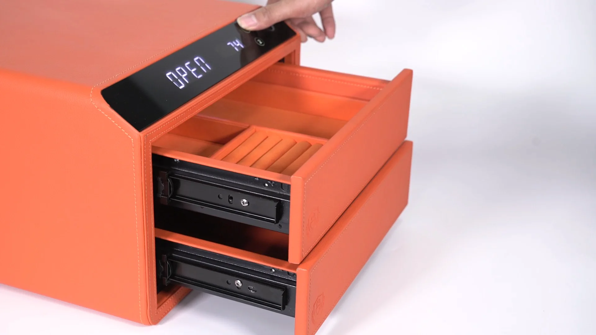 

luxury wireless jewellery case watch winder fingerprint money electronic safe box