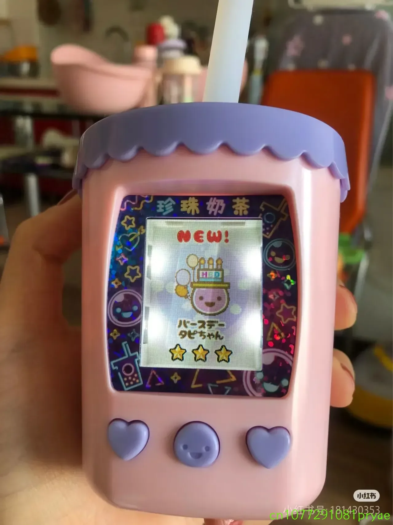 Фото Электронная игра Bandai Original Tamagotchi Smart Meets Pix: Напиток Тапиока Баббл-Ти, Детская игрушка Кавай, Рождественский подарок №4