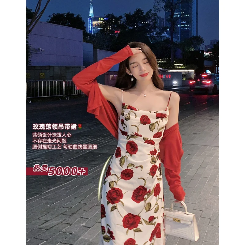 

Женское летнее платье на бретелях-спагетти, сексуальное элегантное облегающее платье средней длины без рукавов, женская модная винтажная о...