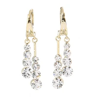 stylish rhinestone earrings light luxury design decorative non allergenic earrings women earrings tassel earrings 1 pair