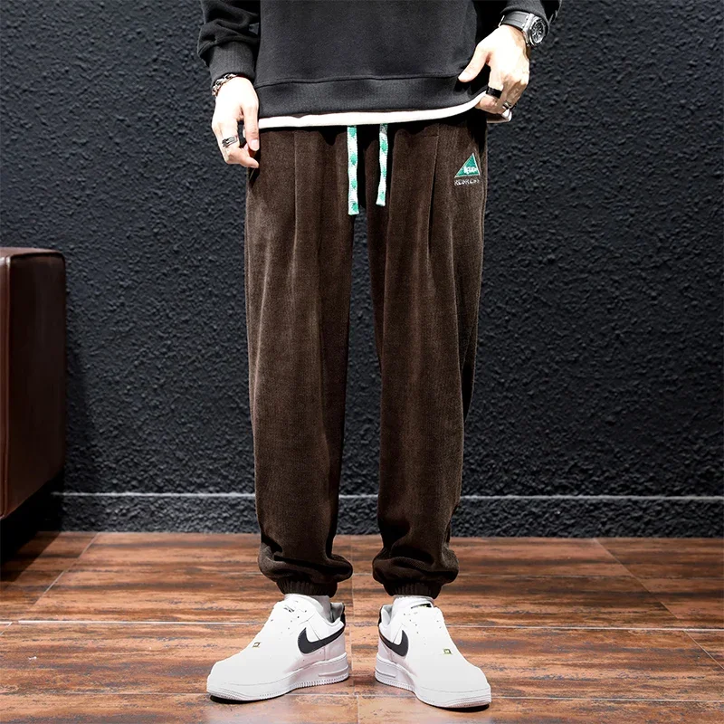 Высококачественные мужские спортивные штаны Atumn модные джоггеры Вельветовая
