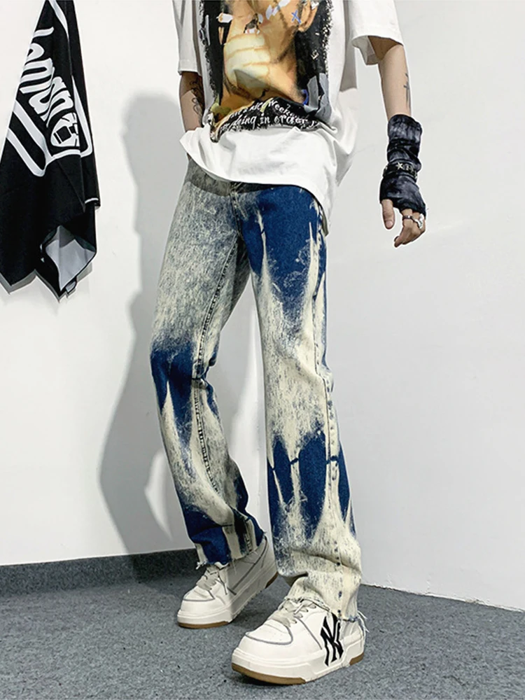 Men's Loose Fit Tie-Dye Jeans Hip-Hop Harem Pants Y2K Streetwear Male Female Casual Long Trousers Baggy Jeans Y2k Men’s Jeans