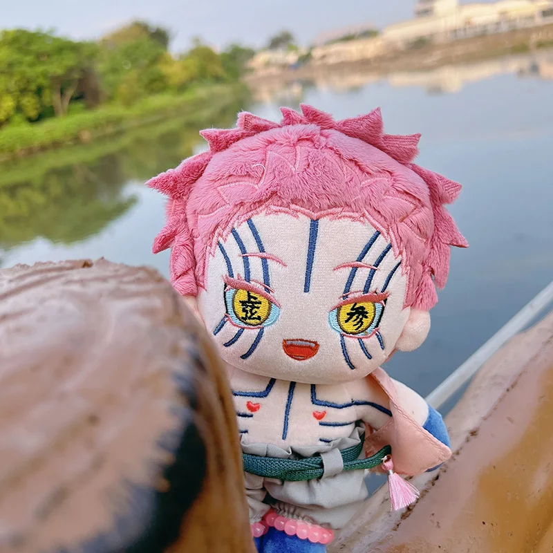 

20CM Anime Demon Slayer Cosplay Akaza Cute Dress Up Maid Outfit Plush Toy Doll and Cloth Christmas Present Gifts