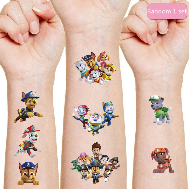 

Paw Patrol Tattoo Sticker Cartoon Barking Dog Tattoo Sticker Anime Action Doll Rescue Puppy Sticker Toy Child Gift