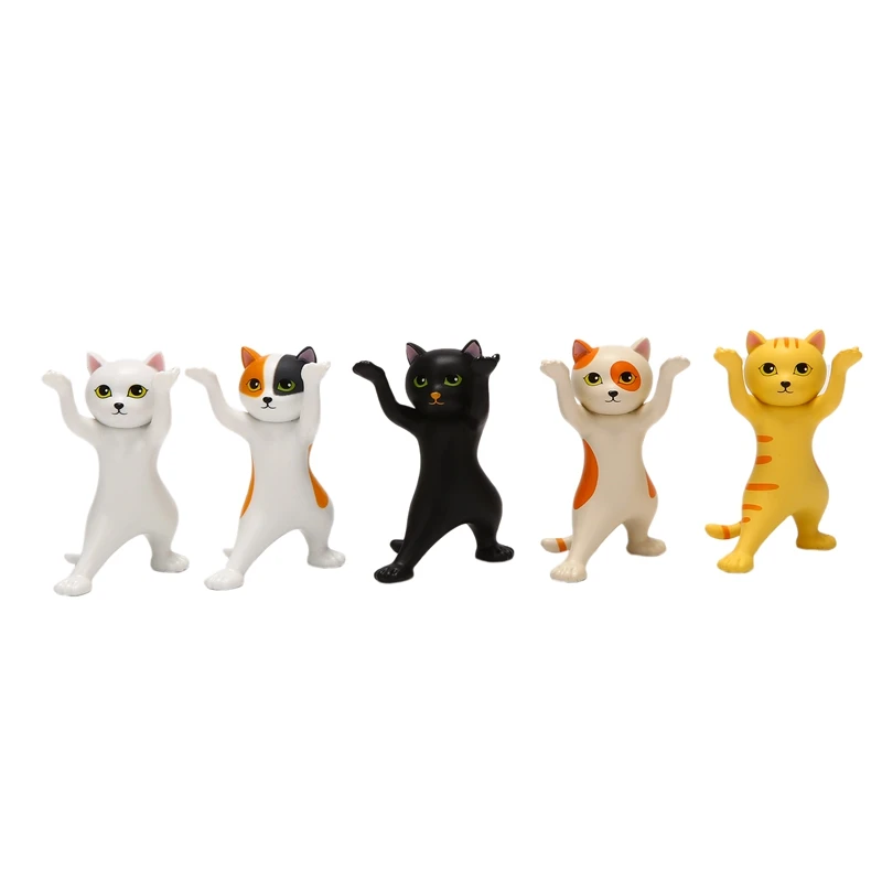 

5 Pcs Cat Pen Holder Black Cat Carrying Coffin Bracket Cute Decoration Hand-Made Home Decor Decoration Cat Dolls
