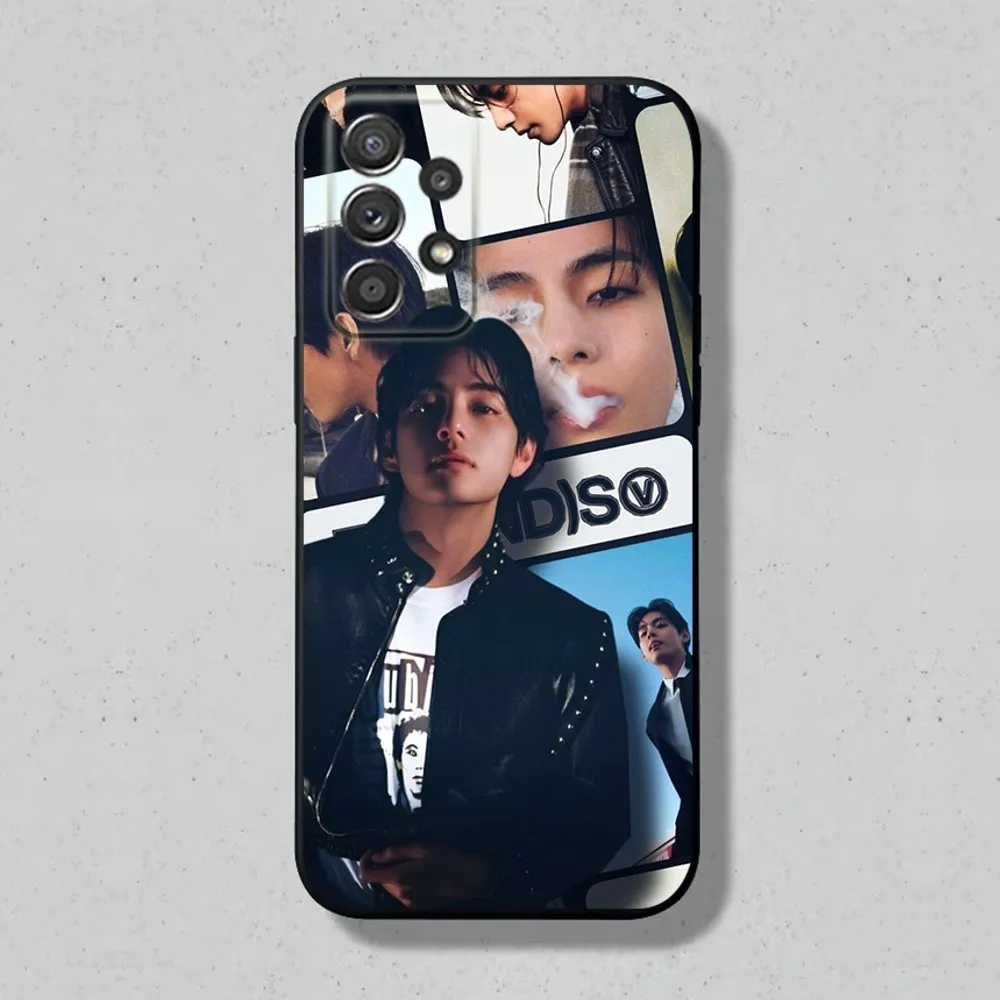 Kim Tae H-Hyung Phone Case For Samsung S24 S23 S22 S21 S20 S10 S10E S9 Plus FE Note 20 Soft Black Cover Shell