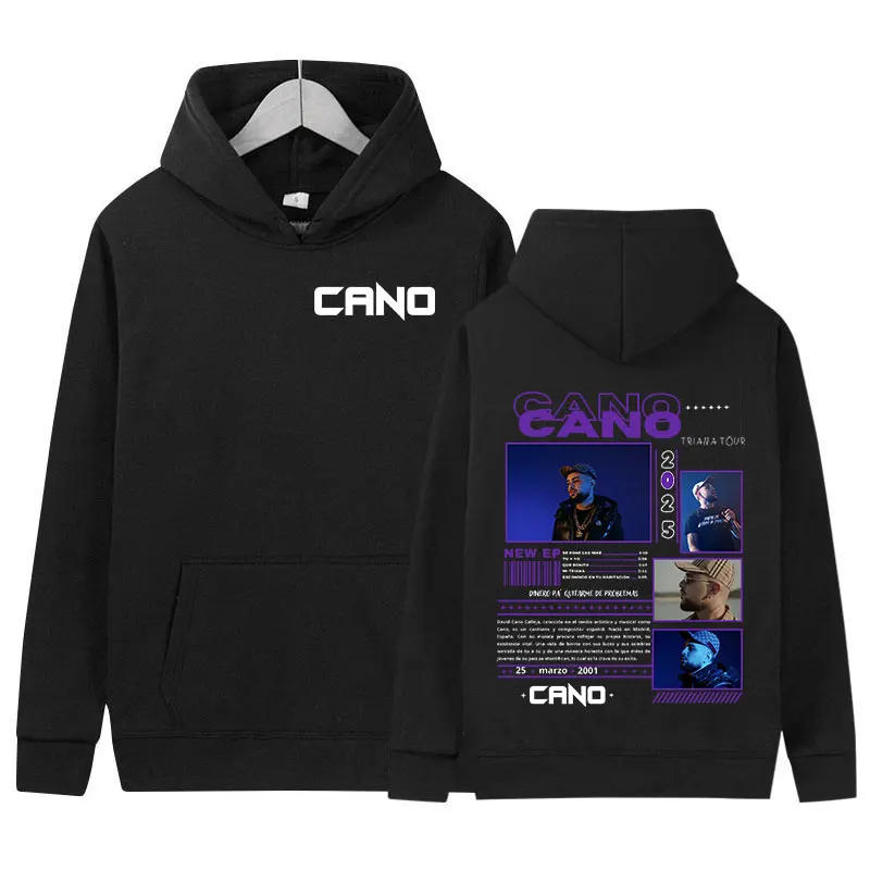 Фото Рэпер Cano Music Album Tour 2025 Толстовка Мужчины Женщины Хип-Хоп Винтаж Пуловер Толстовка Повседневная Мода Негабаритная Толстовка Уличная Одежда №1