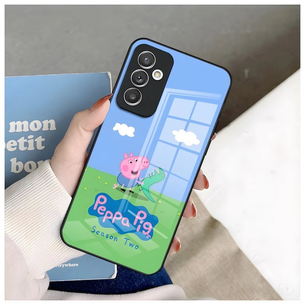 C-мультфильм анимация P-Peppas свинка чехол для телефона Samsung S24 Ultra S23 S22 S20 Fe S21 Plus A54 A34
