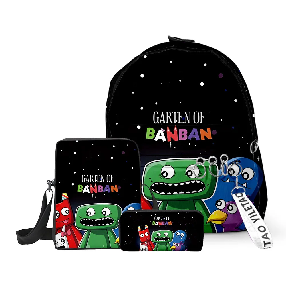 

3 шт. Большой Вместительный рюкзак Garten of Banban, сумка для карандашей, квадратная сумка, повседневная сумка для игр, дорожная сумка, школьный Подарочный рюкзак для детей
