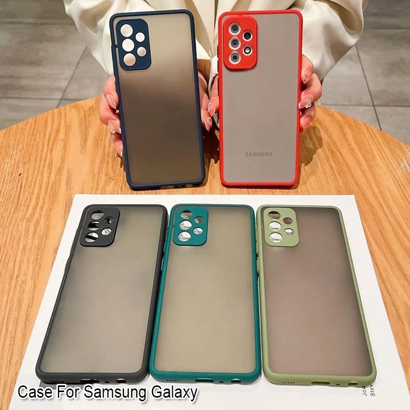 

Camera Protective Shockproof Translucent Matte Case For Samsung Galaxy A13 A52 A53 A54 A72 Protection Back Cover
