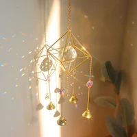 ins light and shadow crystal wind chimes pendant bell horizontal room window ornaments dream rainbow gift sunshine catcher