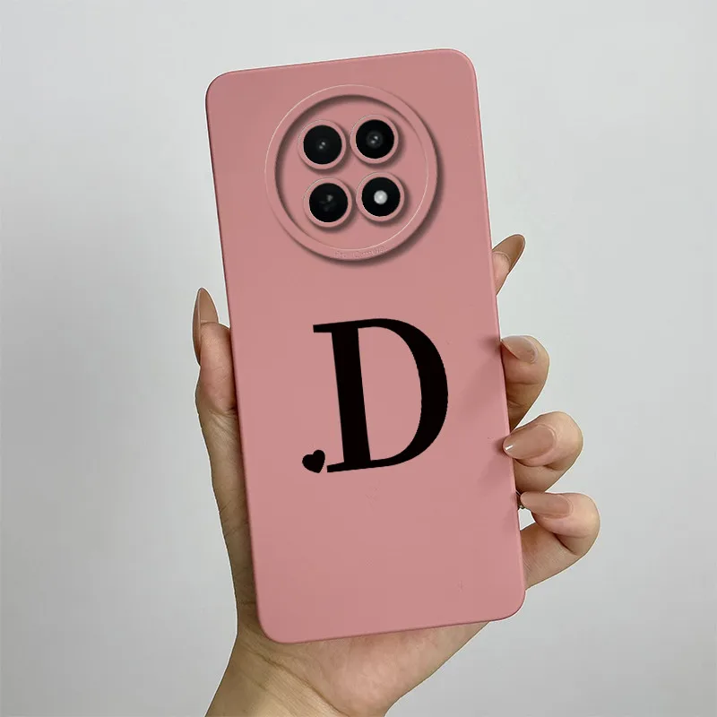 For Realme 12 5G Case 12X Phone realme12 realme12x Cover Cute Initial Letters Skin Matte Soft Shockproof