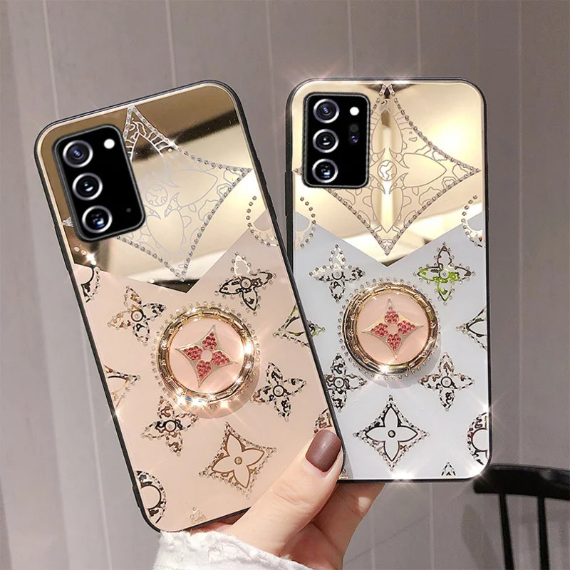 

Luxury Diamond Makeup Mirror Phone Case For Samsung Galaxy S10 S20 S21 S22 S23 Plus + Ultra Fe Note 9 10 20 A72 A73 A13 Cover