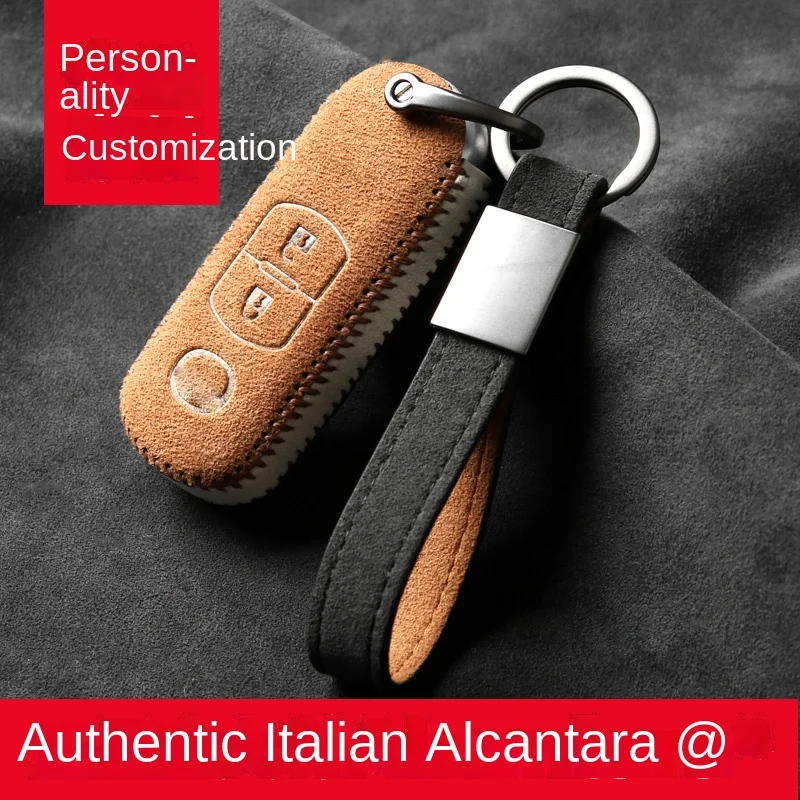 

Customized High-end Alcantara Suede Key Chains Key Case For Mazda3 Axela Cx4 Cx5 Atenza Cx30 Car Accessories