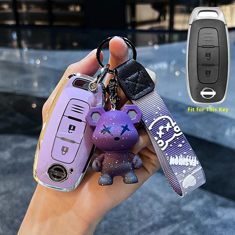

For Nissan X-trail T33 Qashqai J12 Teana Altima Ariya 2022 2023 TPU Key Case Cover Holder 3 4 Buttons Remote Car Keychain NEW
