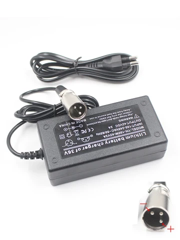 Зарядное устройство для литиевых аккумуляторов 24 В, 29,4 в, 2 а/36 В, 42 в, 2 А/48 В, 54,6 в, 2 А, разъем постоянного тока XLR 3P 18 мм для электровелосипеда, скутера