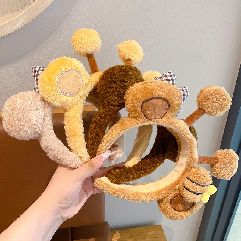 

1PC Little Girl Cute Bear Ear Head Band Headwear Children Hair Band Winter Plush Cartoon Bee Bow Hair Hoop Kids Hair Accessories