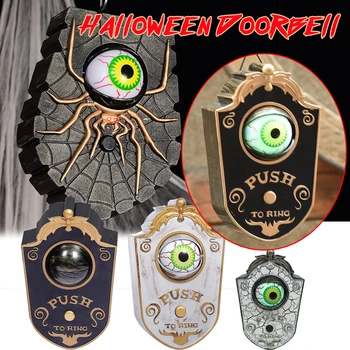 Luminous Eyes Doorbell Eyeball Doorbell Horror Props Creepy Eyes Doorbell with Sound Lights Haunted Halloween Decorations 1