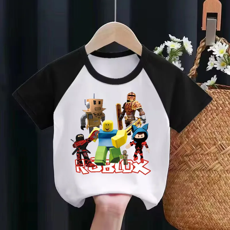 Футболка детская из чистого хлопка с коротким рукавом и милым принтом