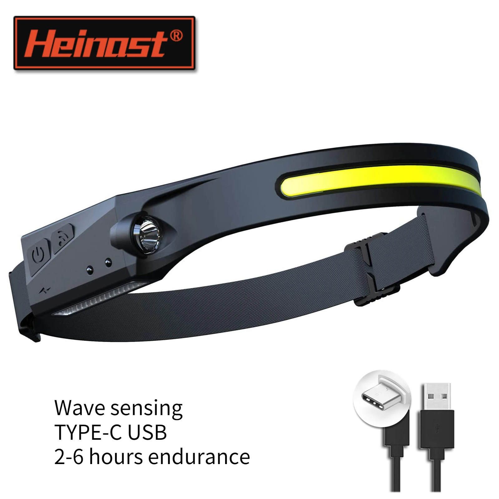 

Sensor Headlamp COB LED Head Lamp Flashlight USB Rechargeable Head Torch IPX4 Waterproof Head Light With Built-in Battery