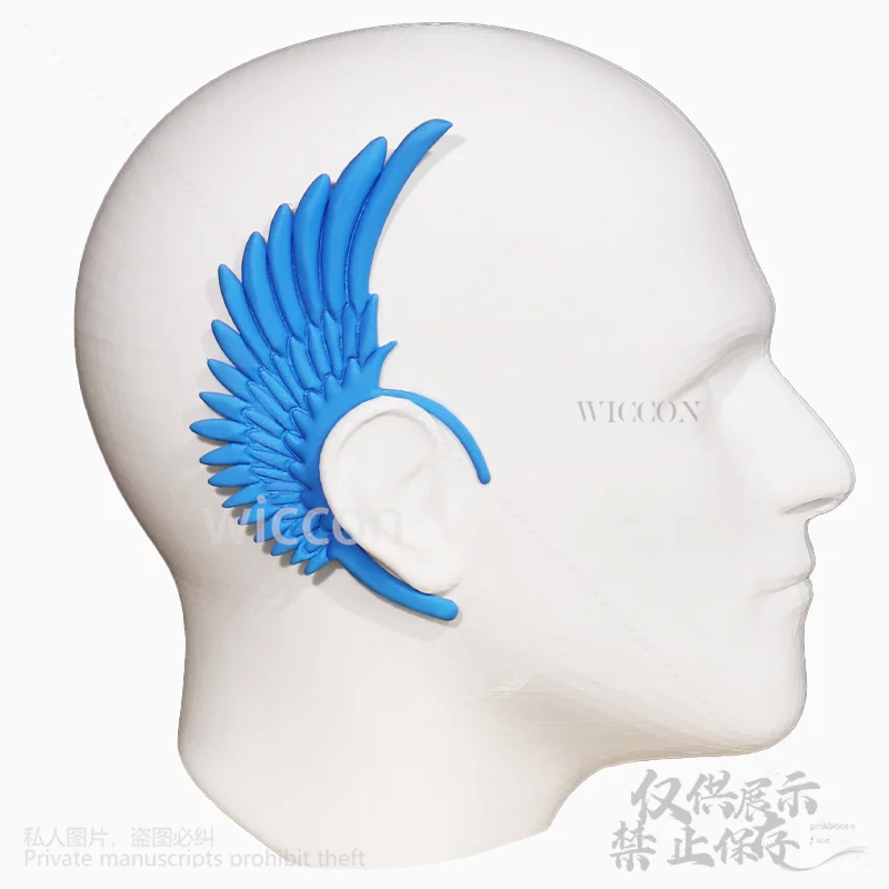 Аниме Синяя мода Ушная петля Фея Пушистый Косплей Ушные манжеты Крылья 3D Серьги