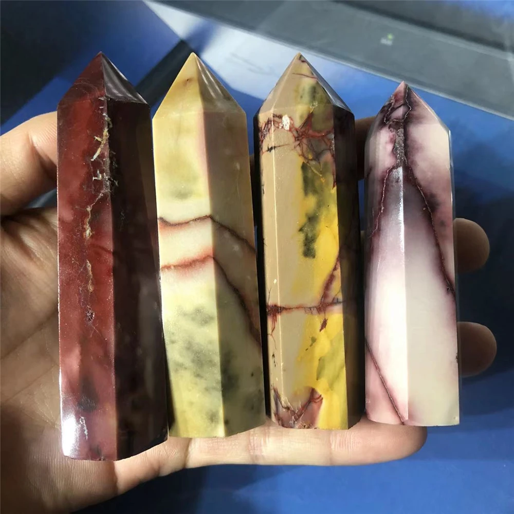 

Natural Colour Mookiate Point Quartz Rock Mineral Specimen Hexagonal Prism Ornament Magic Wand Reiki Healing Gemstone Crystal