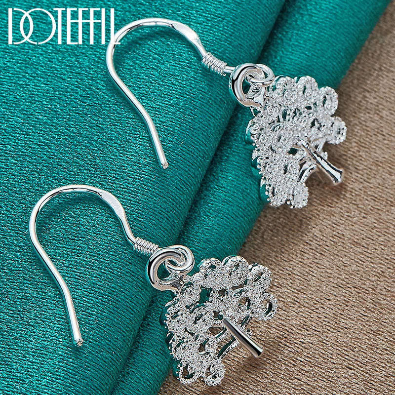 

DOTEFFIL 925 Sterling Silver Tree Drop Earrings For Woman Lady Wedding Engagement Party Fashion Jewelry