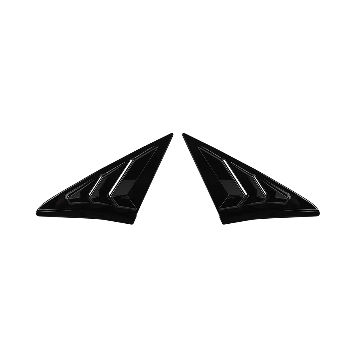 

Rear Side Window Louvers Triangular Window Glass Blinds for Hatchback 2016-2021 - Bright Black