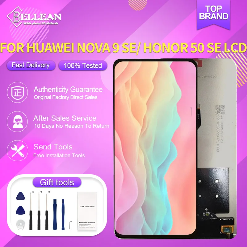 Оригинальный дисплей Nova 9 SE 6 78 дюйма для Huawei Honor 50 ЖК-дисплей с сенсорным экраном и