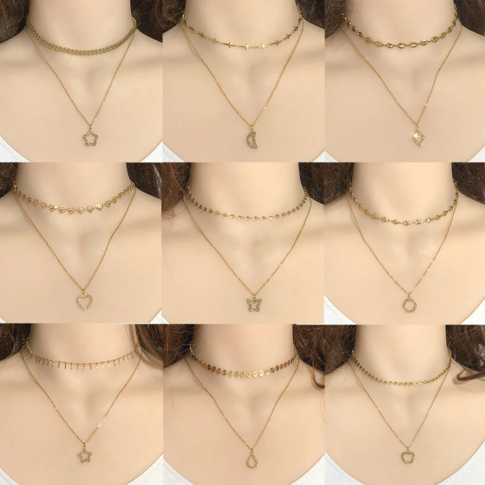 Ожерелье из нержавеющей стали изысканная Геометрическая подвеска ожерелье