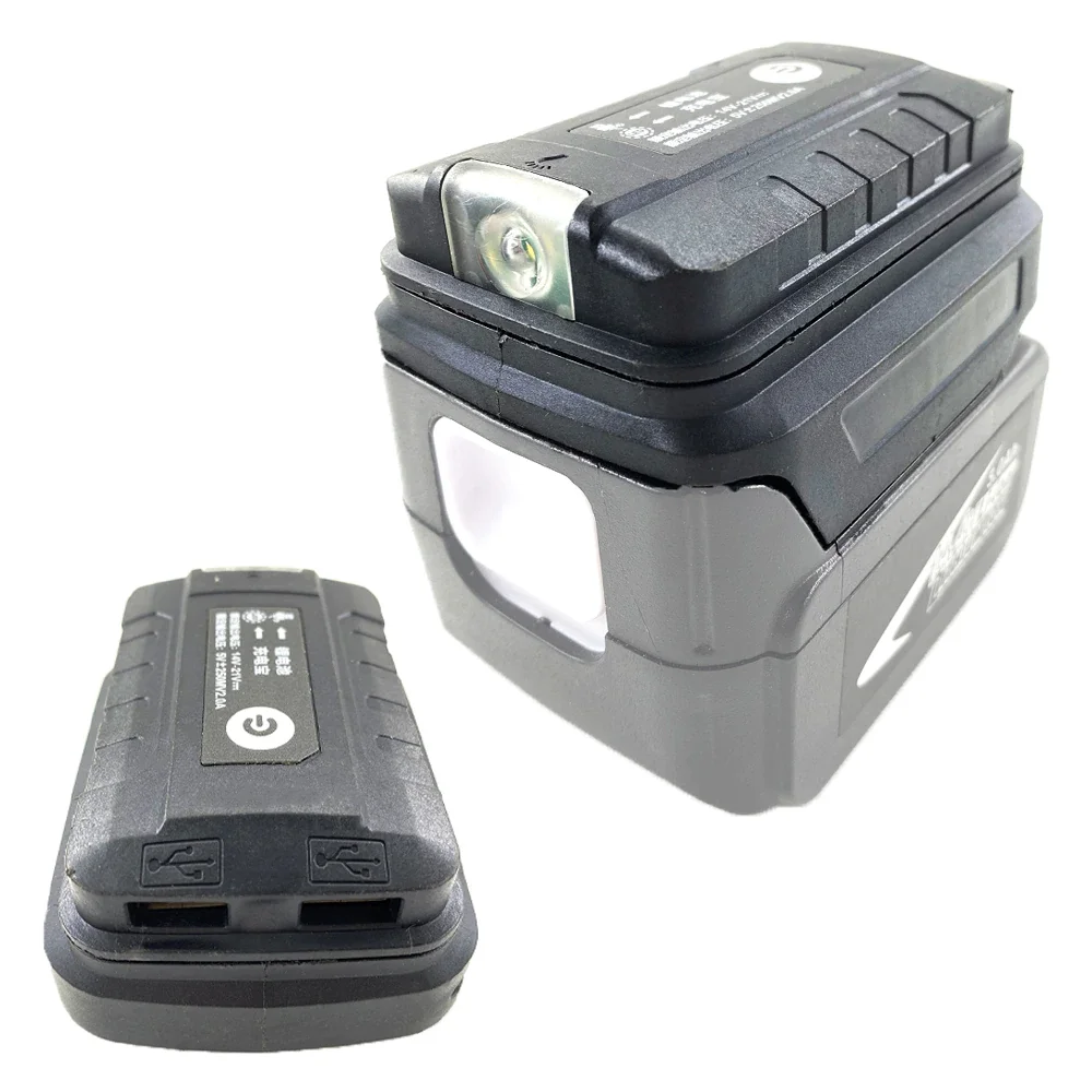 

Двойной USB-адаптер со светильник кой для Makita 14,4 в 18 в Li-Ion BL1830 BL1850, портативная Светодиодная лампа с двумя USB-портами