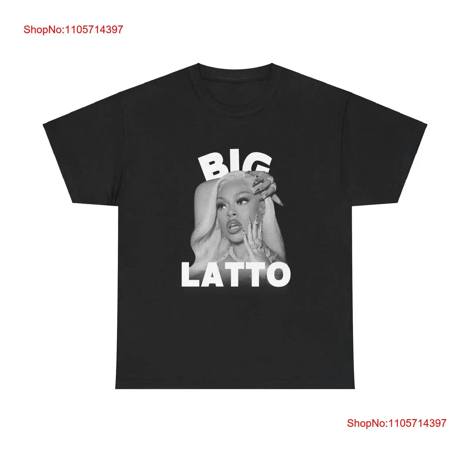 Фото Футболка Big Latto в стиле 90-х, винтажная, с принтом рэпера, дизайнерская, мягкая, унисекс, для повседневной носки, универсальная. №1
