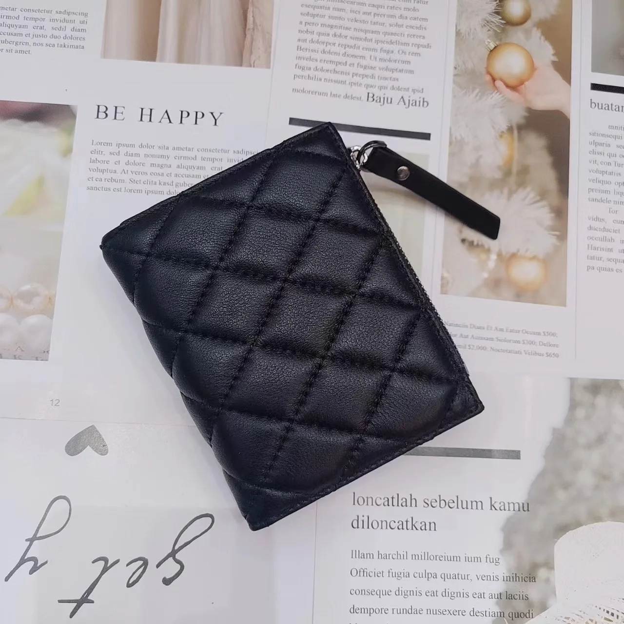 URBAN MASTER Genuine Leather Purses for Female Rhombus Pattern Embroidered Sheepskin Short Wallet  Billetera De Cuero Hombre